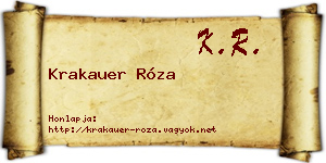 Krakauer Róza névjegykártya